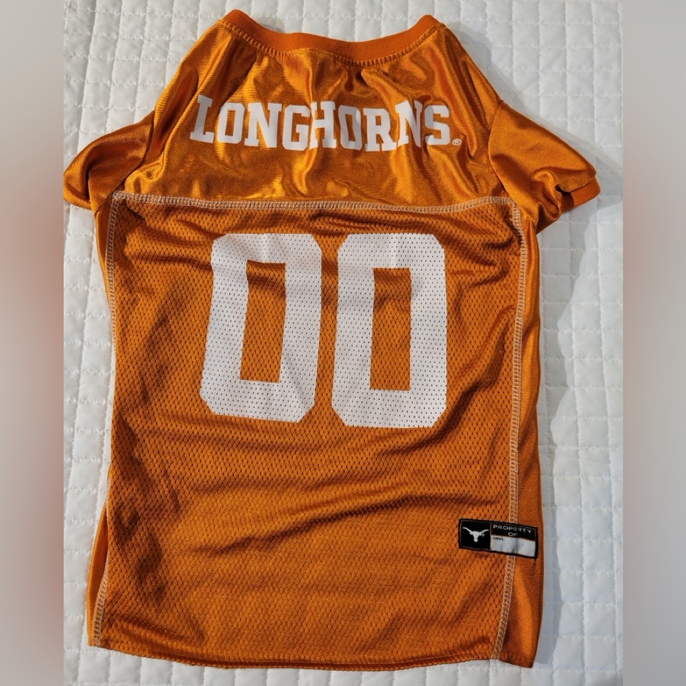 🏈Pets First Texas Longhorns Dog Mesh Jersey Sz XL UT Hook ‘Em Horns Festive Fun